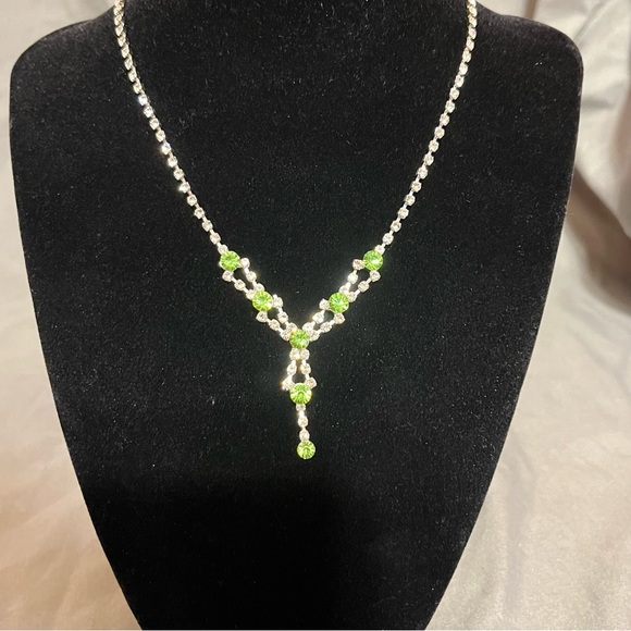Prom/Special Occasion Necklace, Bracelet, and Earrings, Light Green - Picture 4 of 15